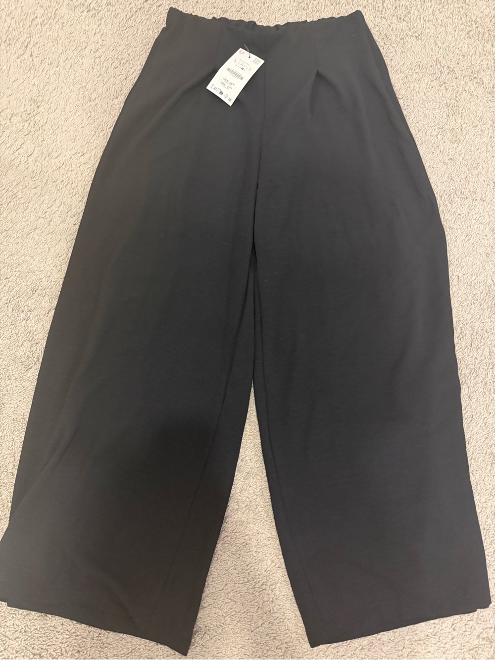 NWT ZARA- Women’s Black Wide-Leg Pants - Picture 1 of 3